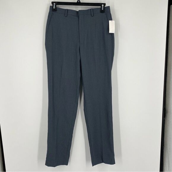 M151 Men’s Flat Front Medium Blue Flat Front Slim Fit Dress Pants size 32x34 - Picture 1 of 3